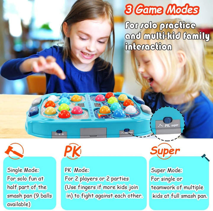 Whack Game Mole for Toddlers, Toys for 3-12 Year Old Boys and Girls, Pounding Game for Kids,Gifts for 3 4 5 6+ Year Old Boys, Interactive Educational Toy with Sound and Light,Pk Mode with 2 Hammers