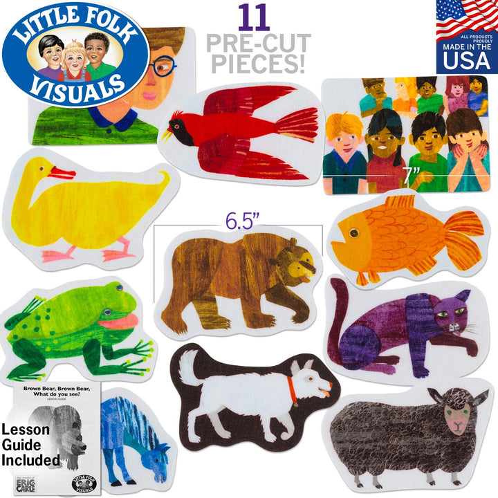 Brown Bear, Brown Bear, What Do You See? Precut Flannel/Felt Board Figures, 11 Pieces Set