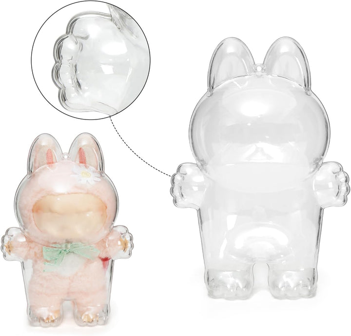 Protective Case for LABUBU, Clear Display Case with Keychain, (Doll Excluded, 1PCS Style a Standing)