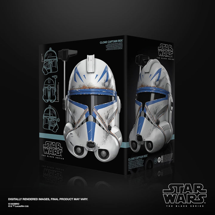 the Black Series Clone Captain Rex Premium Electronic Helmet, Ahsoka Adult Roleplay Item, Ages 14 and Up