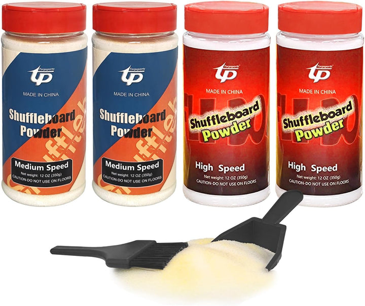 Shuffleboard Sand Wax High/Medium Speed Shuffleboard Powder Set, Shuffleboard Sand with Mini Brush Set