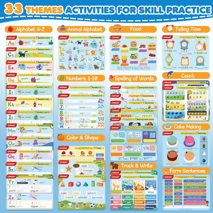 Preschool Learning Activities, Tracing Activity Books for Kids Ages 3-8, Dry Erase Preschool Kindergarten Workbooks, Alphabet Learning Educational Toys, Classroom Must Haves, Back to School Gifts
