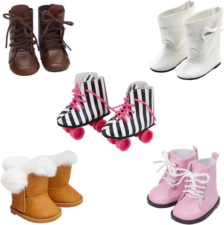 6 Pairs of Doll Shoes 2 Pairs of Socks Fits for 18 Inch Doll Shoes American Dolls Accessories
