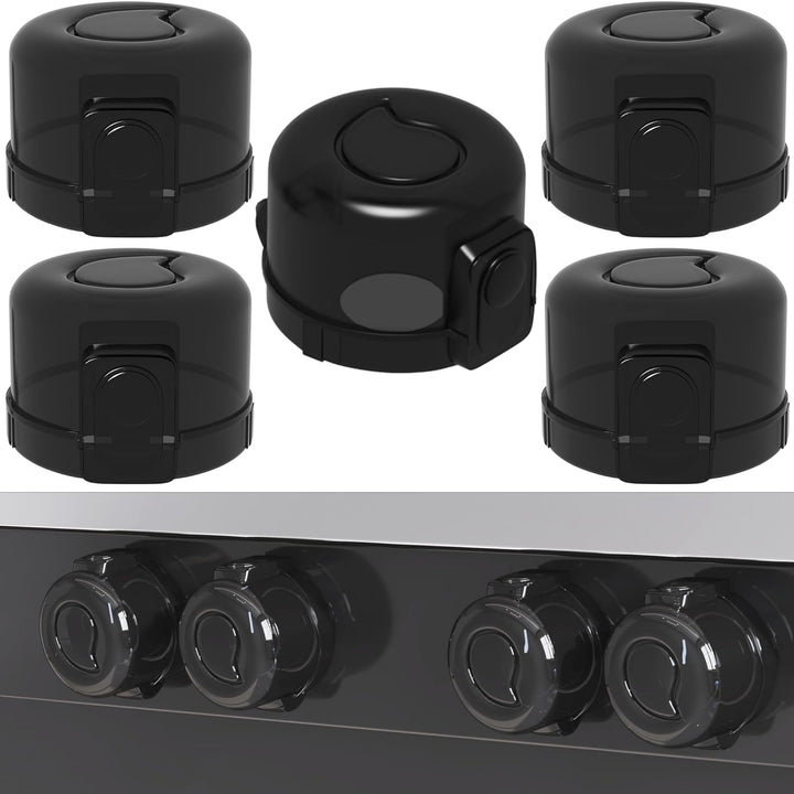 Stove Knob Safety Covers for Child Baby Proofing Kitchen Oven Knob Locks Universal Gas Burners Childproofing (5-Pack)