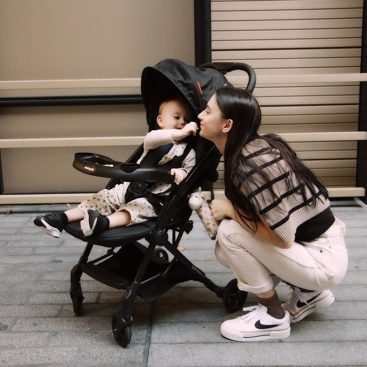 Lithe V2 Lightweight Travel Stroller, Compact Foldable Baby Stroller with Travel Bag, One-Hand Fold Stroller, Snack Tray, Mechanical Recline Seat, Airplane-Ready, UPF 50+ Canopy & Rain Cover
