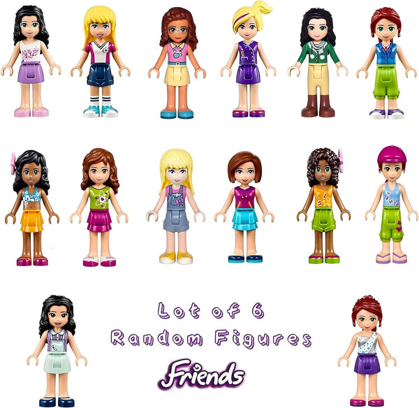 Friends Girl Female Male Minifigures - Lot of 6 Random Figures (No Duplicates)