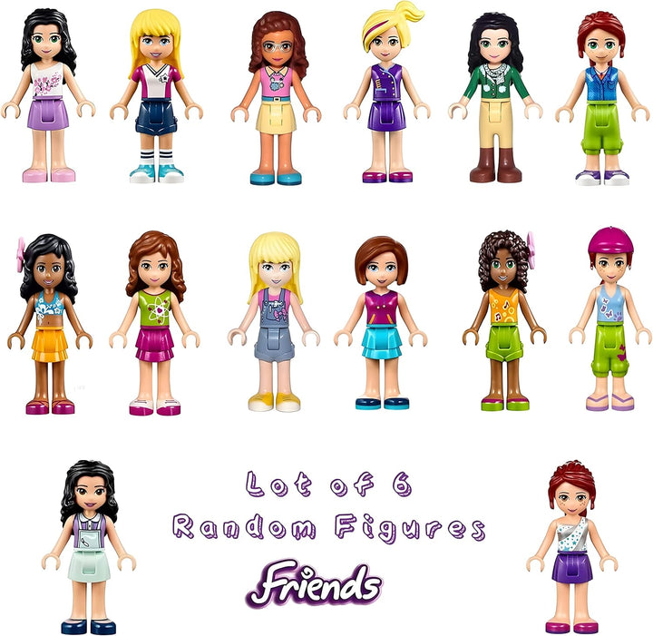 Friends Girl Female Male Minifigures - Lot of 6 Random Figures (No Duplicates)