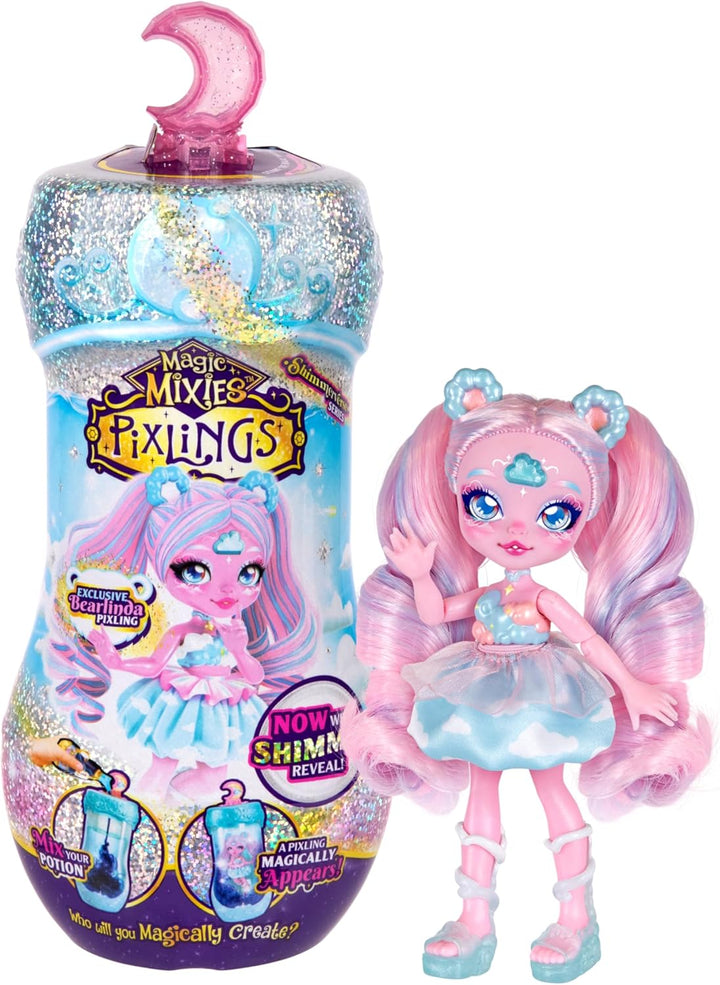 Pixlings Shimmerverse Series, Create & Mix Magic Potion to Magically Reveal Marena the Ice Mermaid, This Beautiful 6.5" Shimmerverse Pixling Fashion Doll Appears inside the Potion Bottle