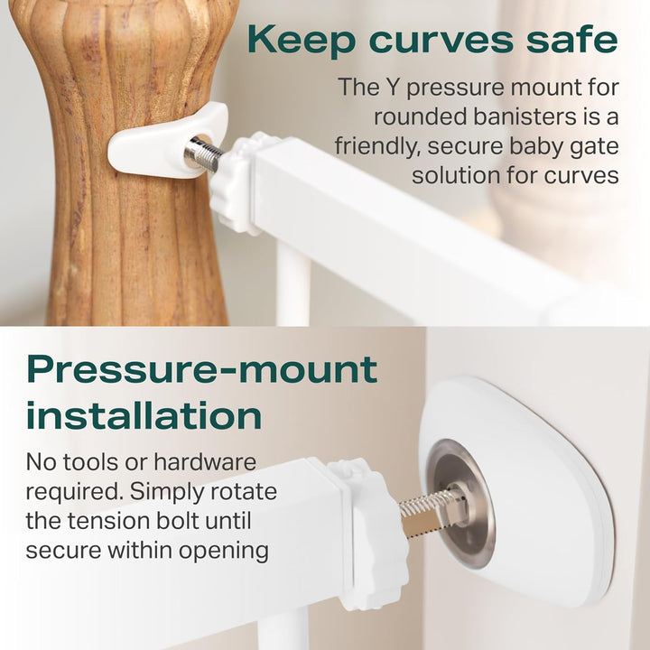 29.7-46" Baby Gate for Stairs, Toddler Safety Essentials for the House, Auto Close Dog Gate for Doorways, Mom'S Choice Awards Winner-Easy Install Pressure Mounted Pet Gates for Dogs, White