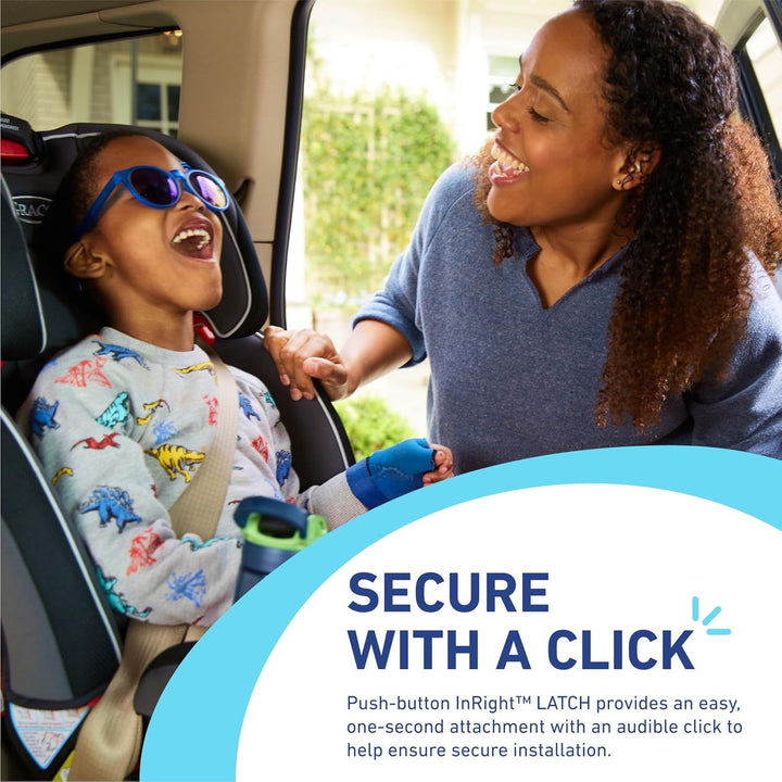 Slimfit 3-In-1 Convertible Car Seat, Ultra-Space-Saving Design, Darcie, Suitable for Rear and Forward-Facing, Highback Booster Seat with 10-Position Headrest