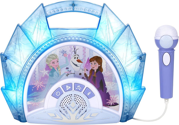 Disney Frozen Karaoke Microphone with Bluetooth Speaker for Fans of Disney Toys, Kids Karaoke Machine with Built in Music