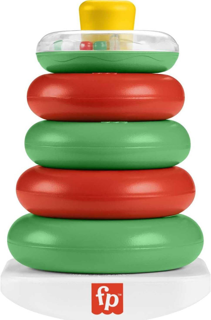 Baby Stacking Toy Rock-A-Stack, Roly-Poly Base with 5 Colorful Rings for Ages 6+ Months
