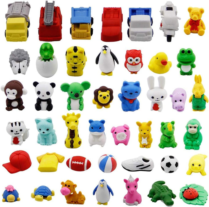 72 Pcs Assorted Food Pencil Erasers Toy Set, Cake Dessert Fruit Puzzle Erasers Toys for Kids Reward Party Favors (Food)
