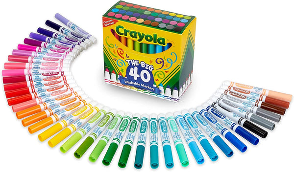 Ultra Clean Washable Markers for School (40Ct), Essential Back to School Supplies for Kids, Coloring Book Marker Set, Teacher Classroom Supplies