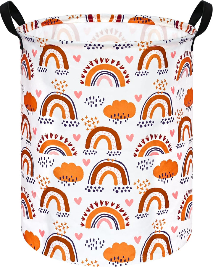 19.7 Inch Dinosaur round Kids Laundry Clothes Hamper Dino Laundry Basket with Handles,Baby Toys Storage Organizer Bins Laundry Gift Basket for Boys and Girls Room, Bedroom Decor