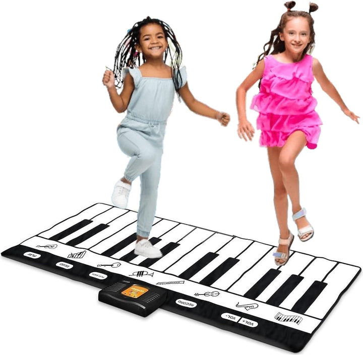 6 Ft. Floor Piano Mat for Toddlers - 24 Keys Piano Play Mat for Kids - Keyboard Playmat Has Record, Playback, Demo, Play, Adjustable Vol. - Best Piano Gift for Boys & Girls