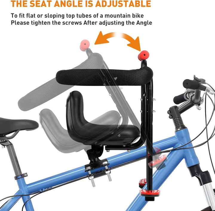 Kid'S Bike Seat Front Child Carrier Bike Chair for Bicycle Kids Seat for Children 2~4 Years,Weight 55 Lbs