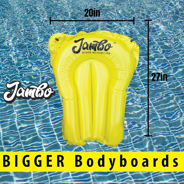 3 Pack Inflatable Body Boards for Water Slides, Boogie Boards for Pool, Lake & Slip Slides, Lightweight Floating Water Toys for Kids & Adults