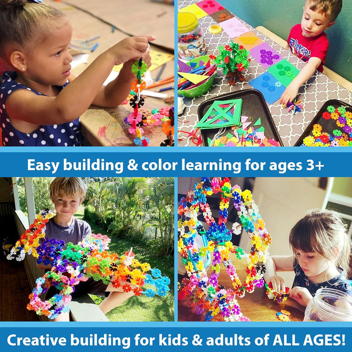 500 Piece Set, Ages 3+, Interlocking Plastic Disc Toy for Creative Building, Educational STEM Learning, Construction Block Play for Kids, Teens, Adults, Boys, and Girls