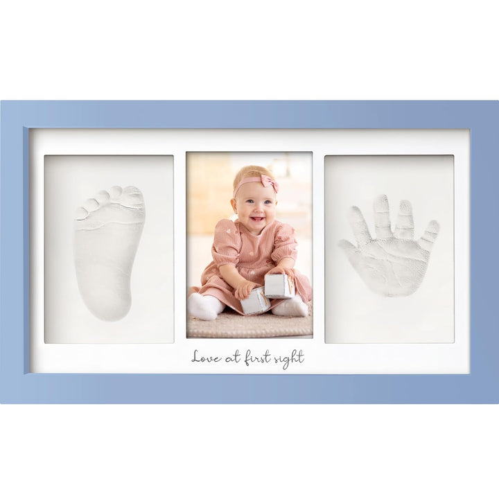 Baby Hand and Footprint Kit - Clay Handprint Keepsake Frame, Newborn Nursery Picture Frame, Personalized New Mom Gifts for Baby Shower & Registry (Alpine White)