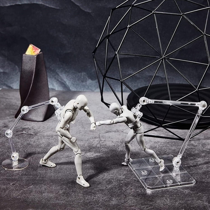2 Pcs of HG144 Action Figure Stand, Display Holder Base, Doll Model Support Stand Compatible with 6" HG RG SD SHF Gundam 1/44 Toy Clear