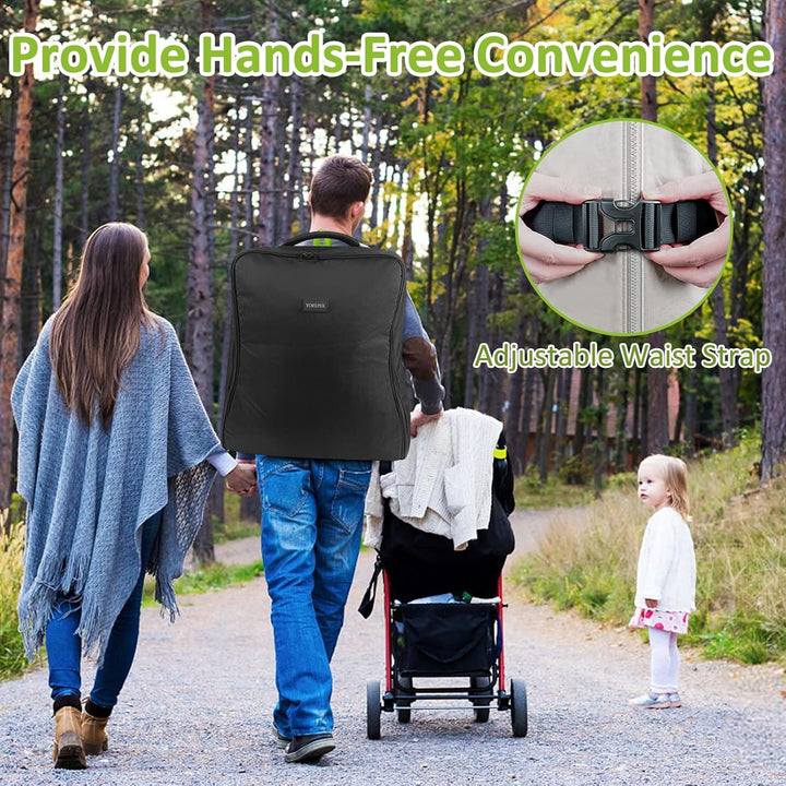 Padded Stroller Bag for Airplane Travel Fits for Uppababy MINU,MINU V2,MINU V3, Gate Check Stroller Bag with Large Inner Mesh Pocket, Sturdy Stroller Storage Backpack for Accessories