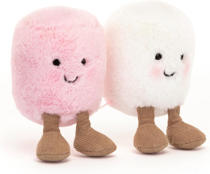 Amuseables Pink and White Marshmallows Stuffed Toy, 3.5 Inches | Food Plush | Fun Gift Idea