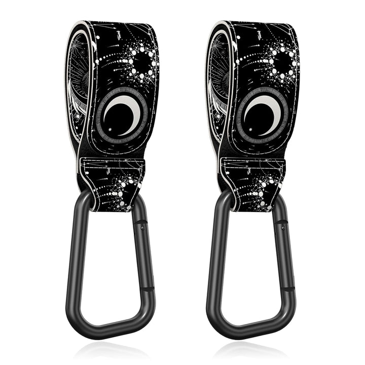 Baby Stroller Hooks for Hanging Bags, Universal Stroller Clips Accessories, Mommy Hook for Diaper Bag, Shopping Cart, Purse, Backpack - 2 Pack, Abstract Leaf