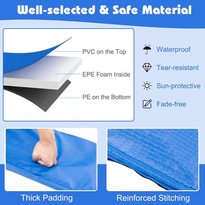 8Ft 10Ft 12Ft 14Ft 15Ft 16Ft Trampoline Pad, Tear-Resistant Edge Cover Springs Protection Pad, All Weather Replacement Trampoline Safety Pad