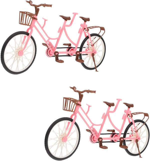 Desktop Two-Seat Furnishings Plaything Bikes Doll Bike Model Practical House Mini Playthings Creative