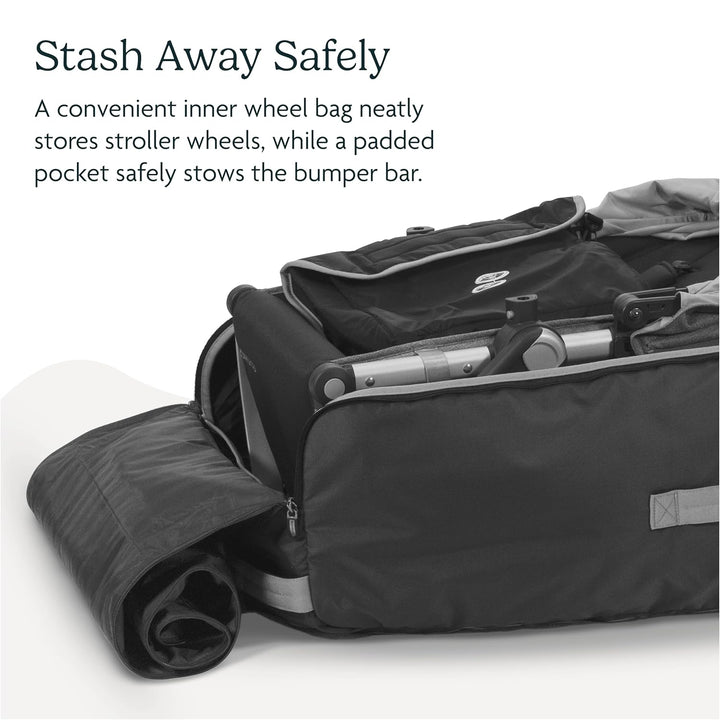 Travel Bag for Vista and Cruz Strollers - Includes Travelsafe Program Coverage, Inner Wheel Bag and Storage Pocket - Smooth Wheels, Handles + Durable Design