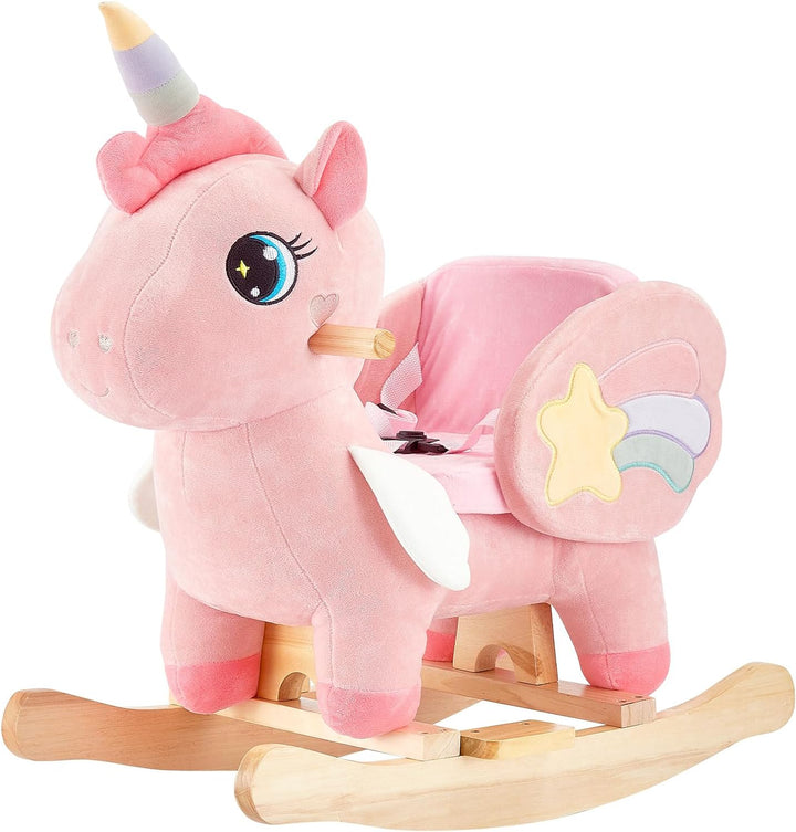 Elephant Baby Rocking Horse for Toddlers 6 Months to 3 Years, Cute & Graceful Grey Elephant Rocker for Baby Girl, Stuffed Plush Ride-On Rocking Animal, Easy to Assemble, CPC & CE Certified