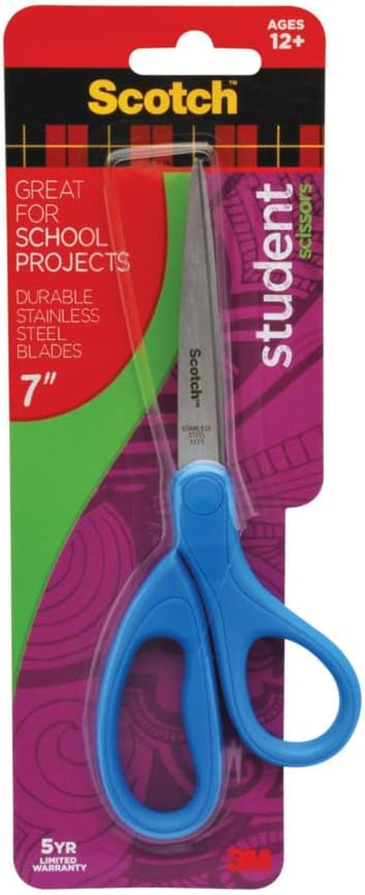Kids Pointed Tip Scissors with Soft Touch, 5 Inches (1442P) (Colors May Vary)