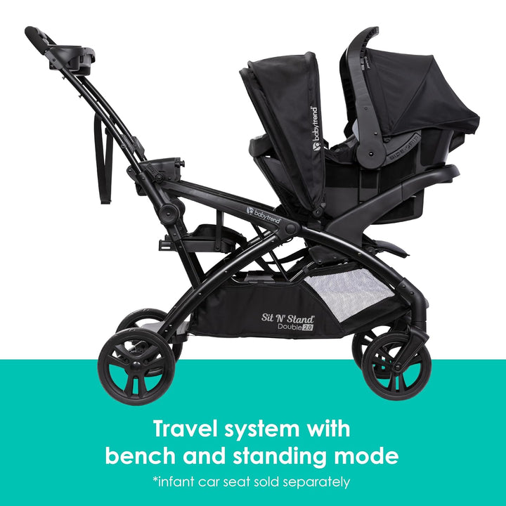 Sit N' Stand® Double 2.0 Stroller, Madrid Black