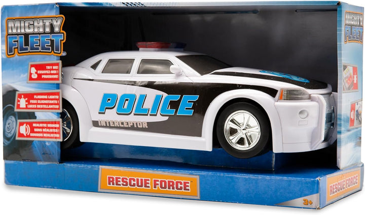 Rescue Force 12" Police Cruiser Toy: Realistic Lights & Sound Effects, Free Wheeling Play & Batteries Included - Ages 3+