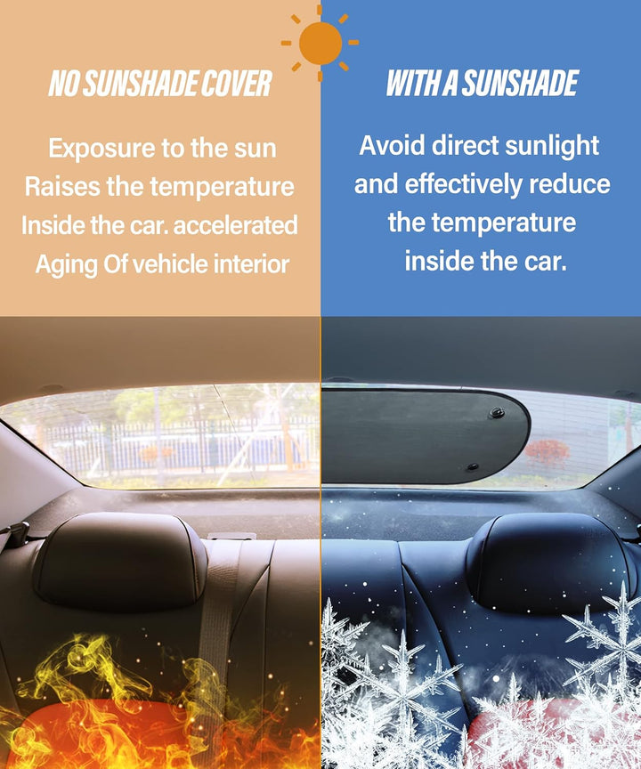 Universal Rear Window Sunshade with Suction Cup, UV Protection Folding Auto Window Shade, Back Window Sun Shade for Car, Car Accessories for Baby, Pets, Children
