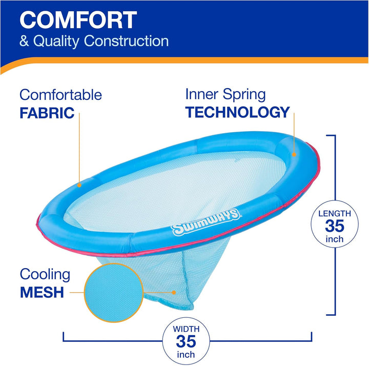 Spring Float Premium Papasan Pool Lounger, Inflatable Pool Floats Adult with Fast Inflation for Ages 15 & Up