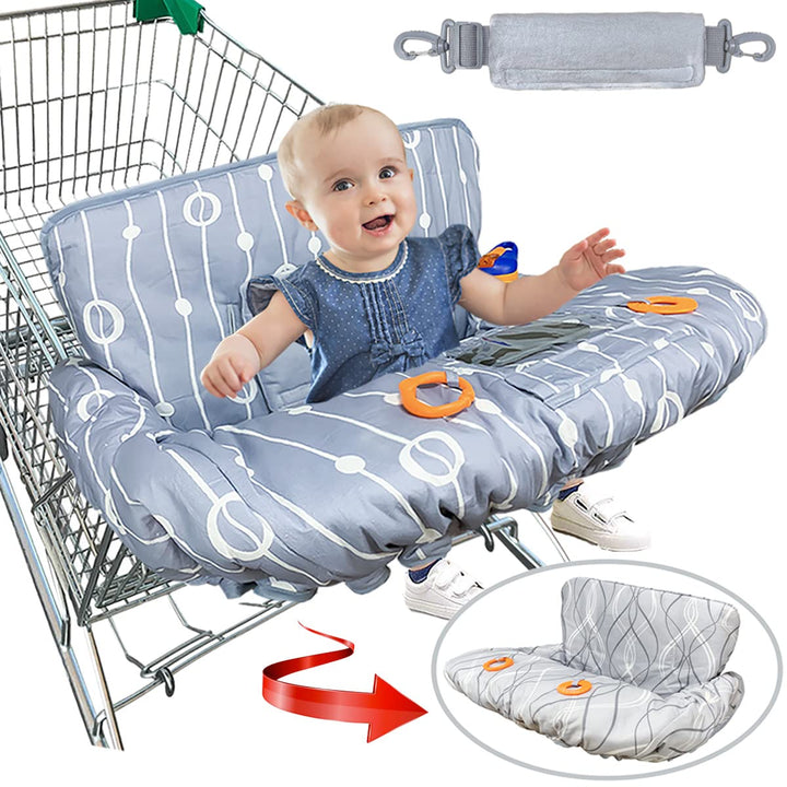 Shopping Cart Cover for Baby Grocery Cart Cover for Baby Boy and Baby Girl, High Chair Cover for Baby and Toddler, Baby Registry Gift - Waterproof - Extra Large - Cotton - Double Sided (Orange)