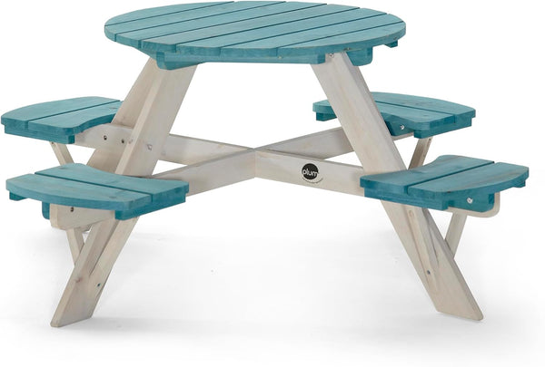 ® Kids Picnic Table - Wooden Toddler Table and Chairs Set, Outdoor Furniture for Patio, Garden, Backyard Dining & Activity, 4 Built-In Benches, Sturdy, Durable, Weatherproof, Ages 3+, Teal