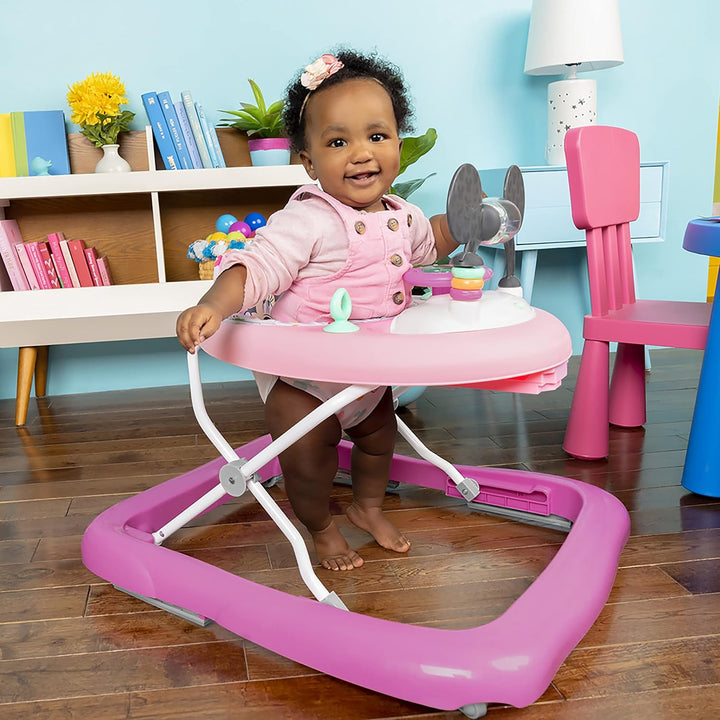 Disney Baby Minnie Mouse Forever Besties 2-In-1 Baby Activity Walker - Easy Fold Frame and Removable -Toy Station, 6 Months and Up