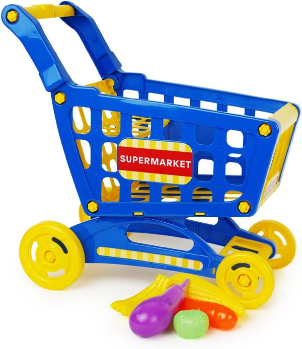 Educational Toy Shopping Cart - Supermarket Playset with Included Grocery Cart Toy and Pretend Food Accessories - Perfect for Kids, Children, Toddlers Learning Development