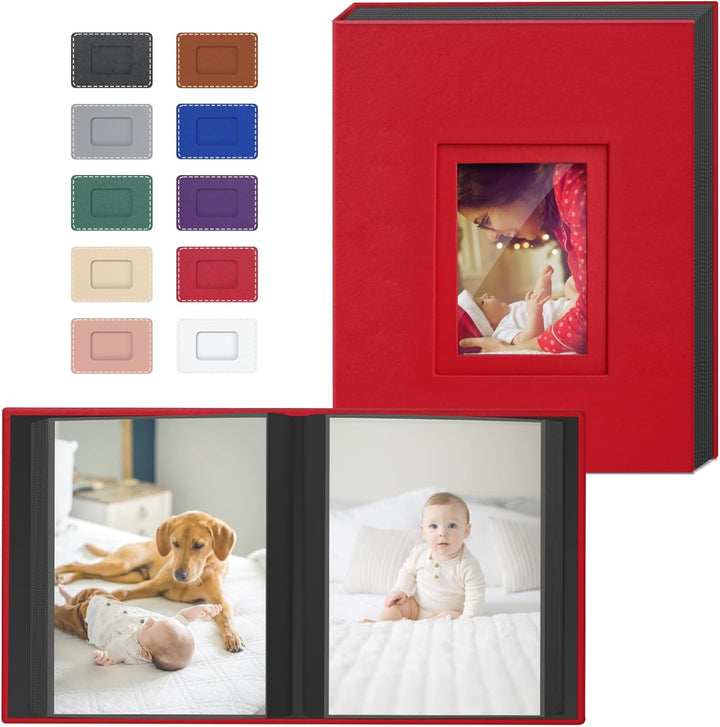 Photo Album 4X6 300 Pockets with Leather Hardcover Cover, Small Photo Album Holder Book with 50Pcs Pages for Family Travel Wedding Baby Gifts