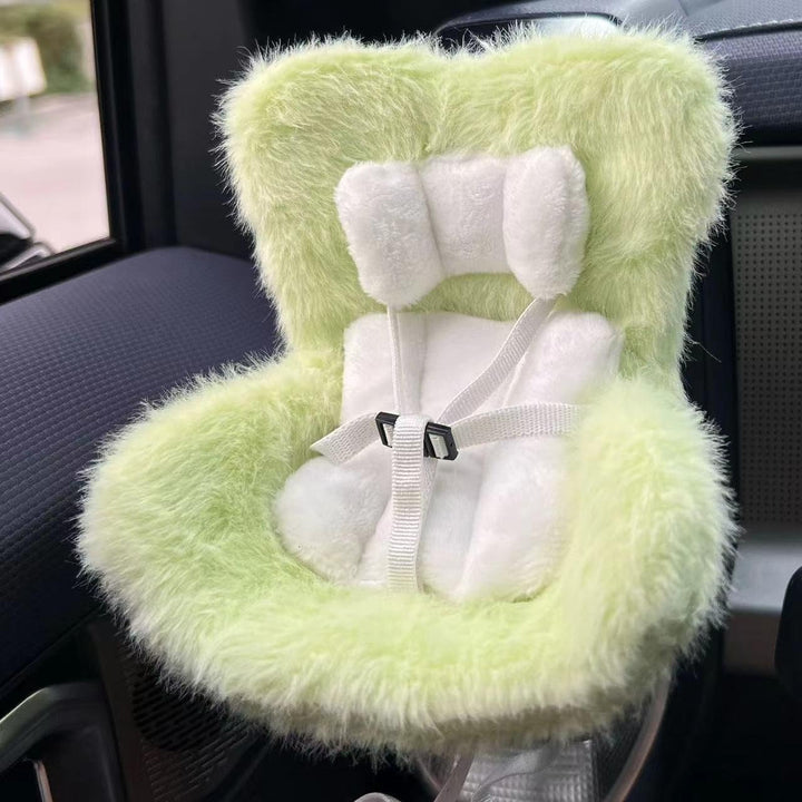 Doll Car Seat for 17Cm Dolls with Air Vent Clip and Desktop Stand, Cute and Functional Car Ornament for Blind Box Doll Fans, Collectors (Pink)
