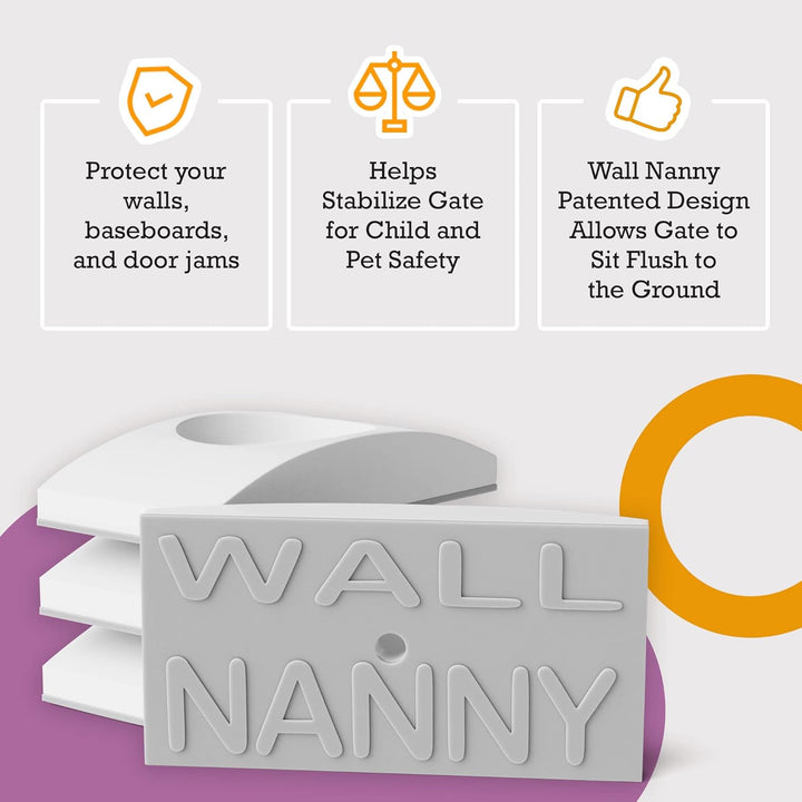 - Baby Gate Wall Protector (Made in USA) Protect Walls from Pet Gates & Dog Gates - No Safety Hazard on Spindles - for Child Pressure Mounted Baby Gate for Stairs Cup Guard - White, 4 Pack