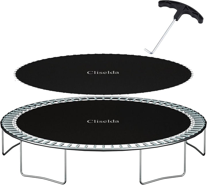 Trampoline Replacement Mat, Fits 12 Ft 14 Ft 15 Ftround Trampoline Frame with 72/88/96 V-Rings and Spring Tool, Fits 5.5-7" Springs, Jumping Mat (Excluding Frame and Spring)