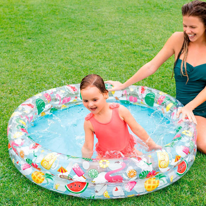 Inflatable Stars Kiddie 2 Ring Circles Swimming Pool (48" X 10") [Assorted Styles]