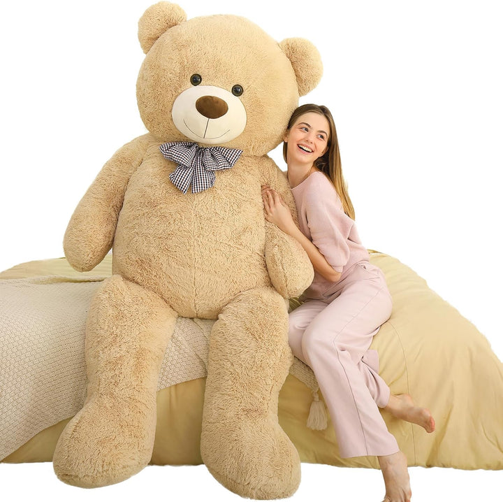 Giant Big Teddy Bear 4 Feet 47 Inch Life Size Tan Plush Bear Brown Stuffed Animal for Children Boyfriend