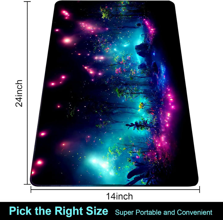 MTG Playmat TCG Playmat -Includes Storage Tube and 7 Dice-Experience Top-Tier Quality and Edge-Locking Waterproof and Non-Slip Mat! (Playmat without Zones, 1-Pretty Purple Fluorescence)