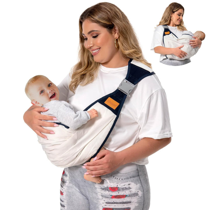 Baby Sling Carrier, Baby Carrier Newborn to Toddler(7-45Lbs), Toddler Carrier with Safety Buckle, One Shoulder Adjustable Shoulder Strap, One Size Fits All, Grey