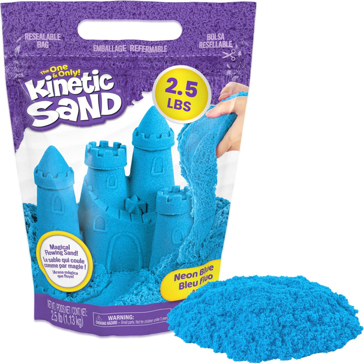 , 2.5Lbs Blue Play Sand, Moldable Sensory Toys for Kids, Resealable Bag (Packaging May Vary), for Ages 3 and Up
